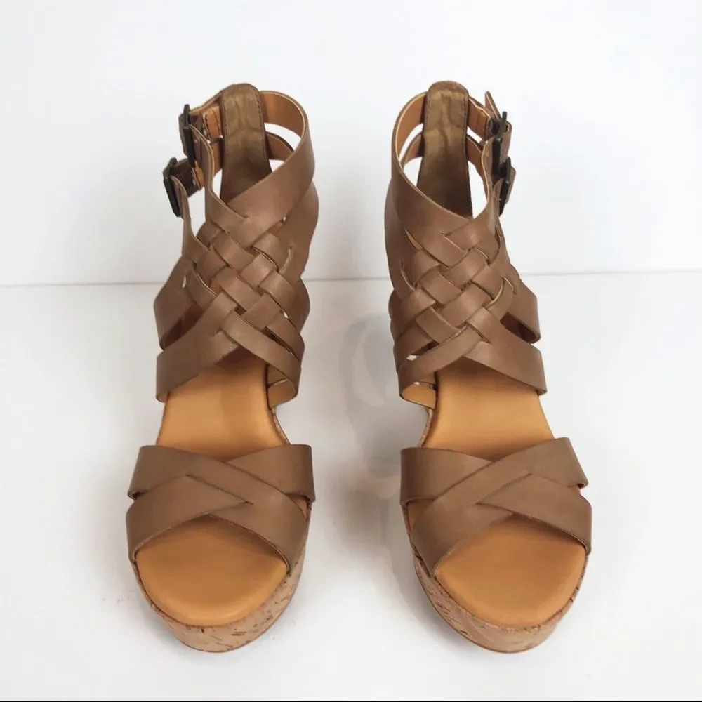 Kork-Ease Platform Cork Wedge Strappy Sandal Sz 10 - Picture 5 of 5